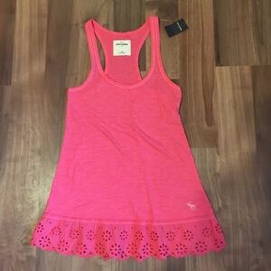 NWT Girl’s Abercrombie Kids Tank with Eyelet Trim Size Medium Pink